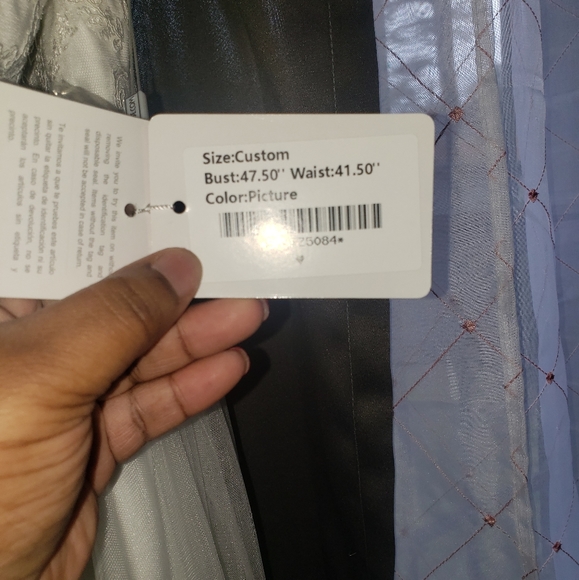 A-Line/Princess V-neck Sweep Train Tulle Wedding D - Picture 2 of 3